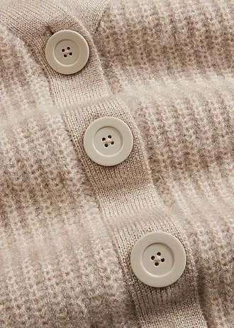 Gilet en grosse maille côtelée brillante • mastic • Boutique bonprix