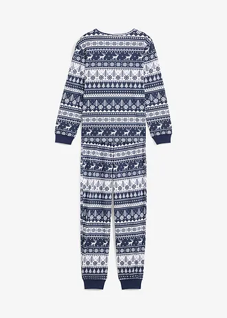 Pyjama enfant 100% coton (ens. 2 pces) • bleu profond-blanc imprimé • Boutique bonprix