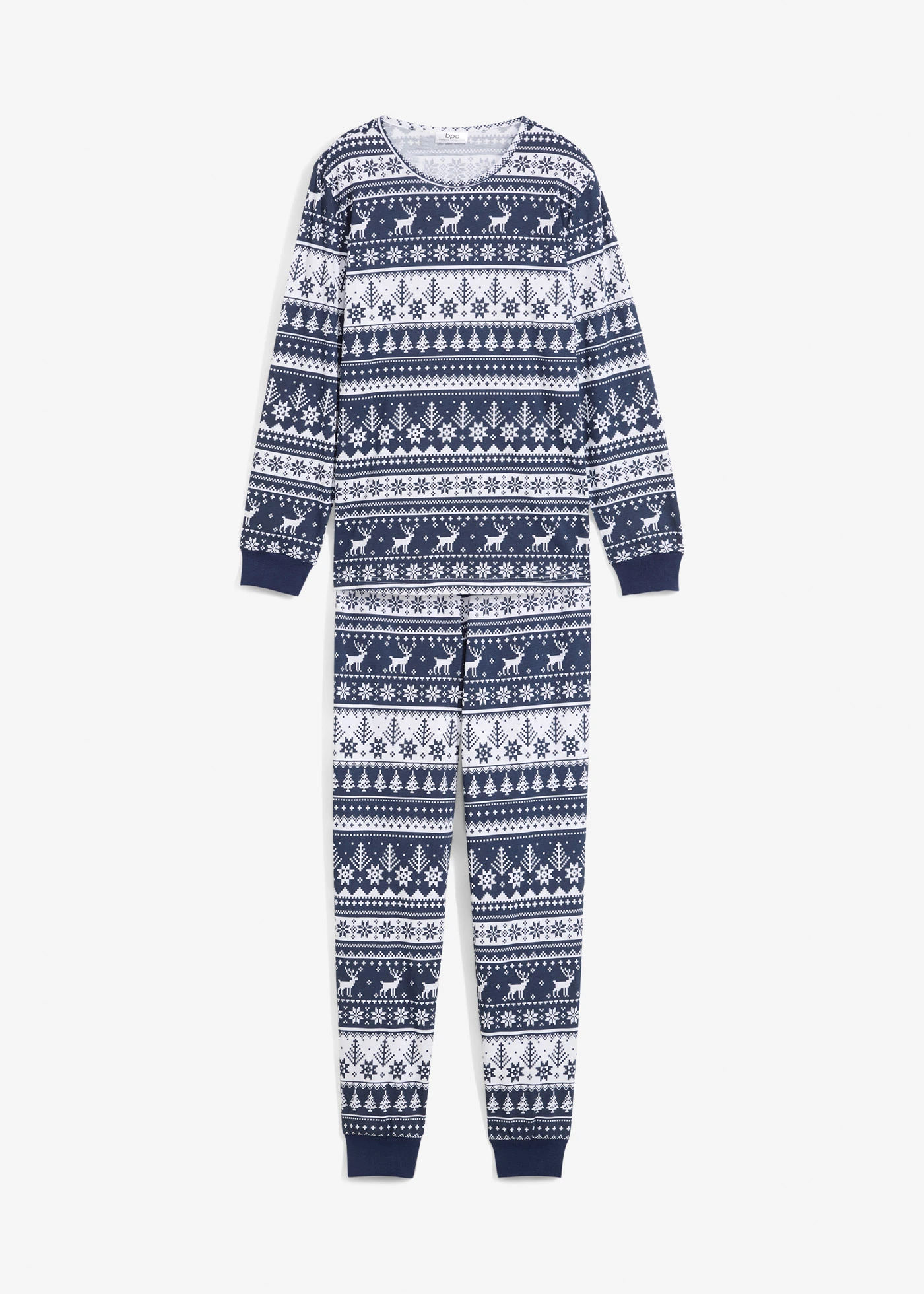 Pyjama enfant 100% coton (ens. 2 pces) • bleu profond-blanc imprimé • Boutique bonprix