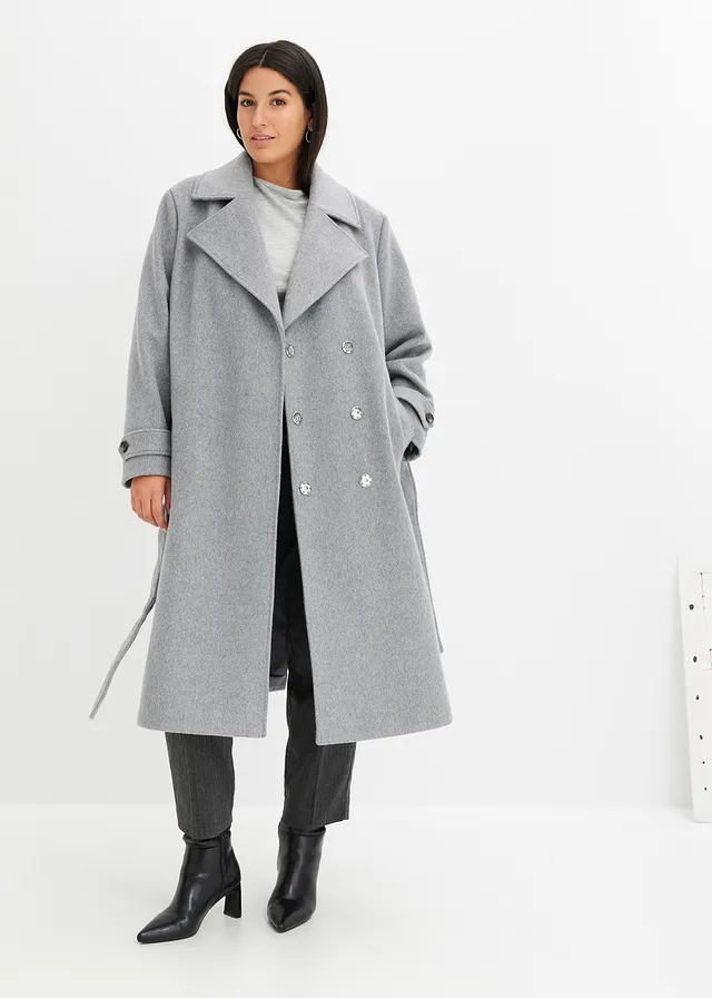 Manteau long, Couleur: gris chiné