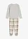 Kinderen pyjama met flanellen broek (2-dlg. set), Kleur: latte macchiato-wolwit-lichtgrijs gemêleerd met print