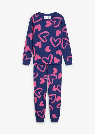 Pyžamo z čisté organické bavlny (2dílná souprava) • půlnoční modro-fuchsiová s potiskem • bonprix obchod