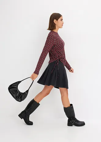 Longsleeve met rijgkoordjes • avondrood-wit-zwart • bonprix online shop