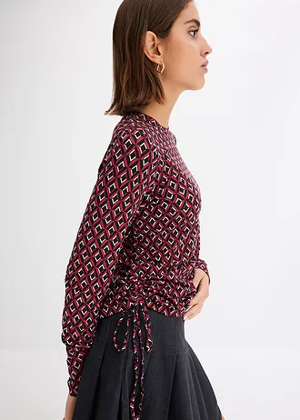 Longsleeve met rijgkoordjes • avondrood-wit-zwart • bonprix online shop