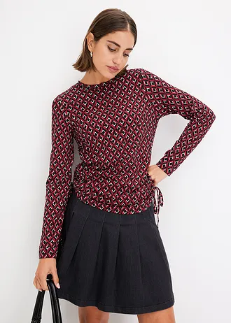 Longsleeve met rijgkoordjes • avondrood-wit-zwart • bonprix online shop