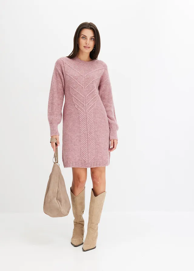 Robe en maille, Couleur: rosé chiné