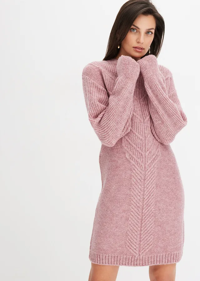 Robe en maille, Couleur: rosé chiné