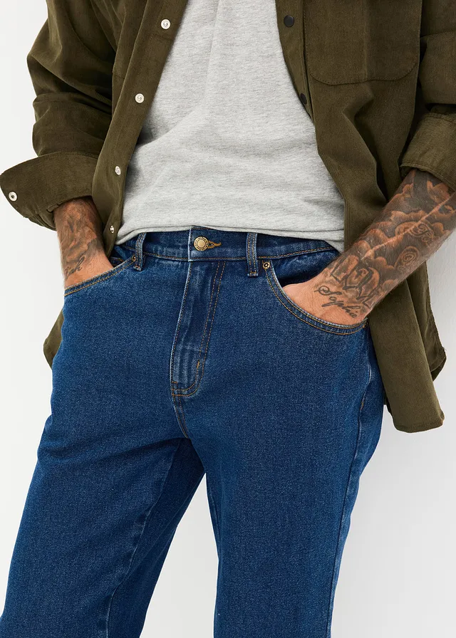 Classic fit jeans, straight • donkerblauw denim • product-page.page-title-suffix
