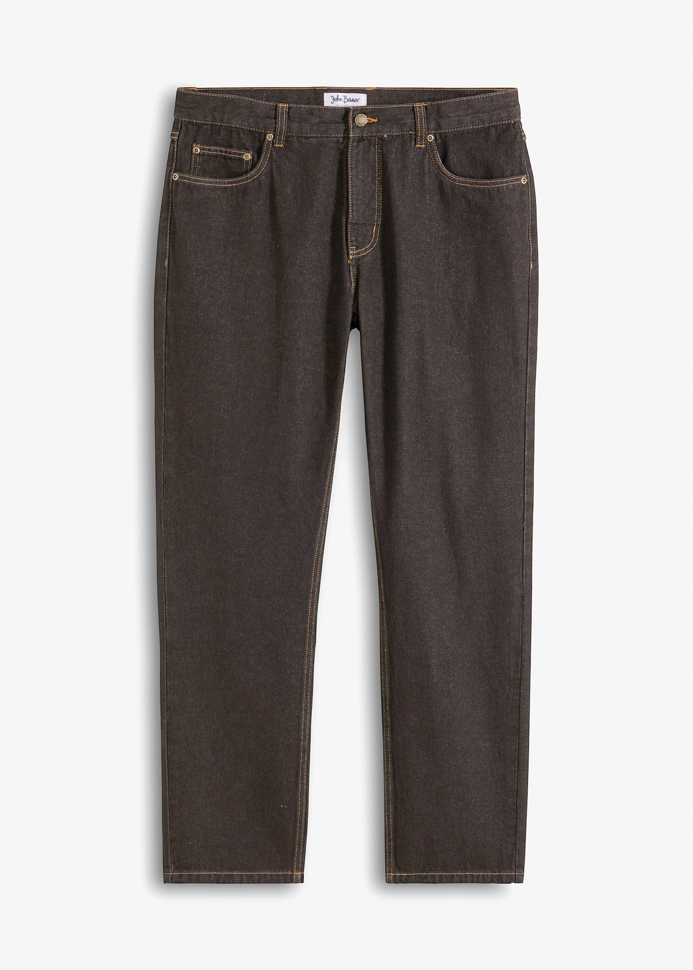 Jeansy regular fit, straight • ciemnobrązowy • sklep bonprix