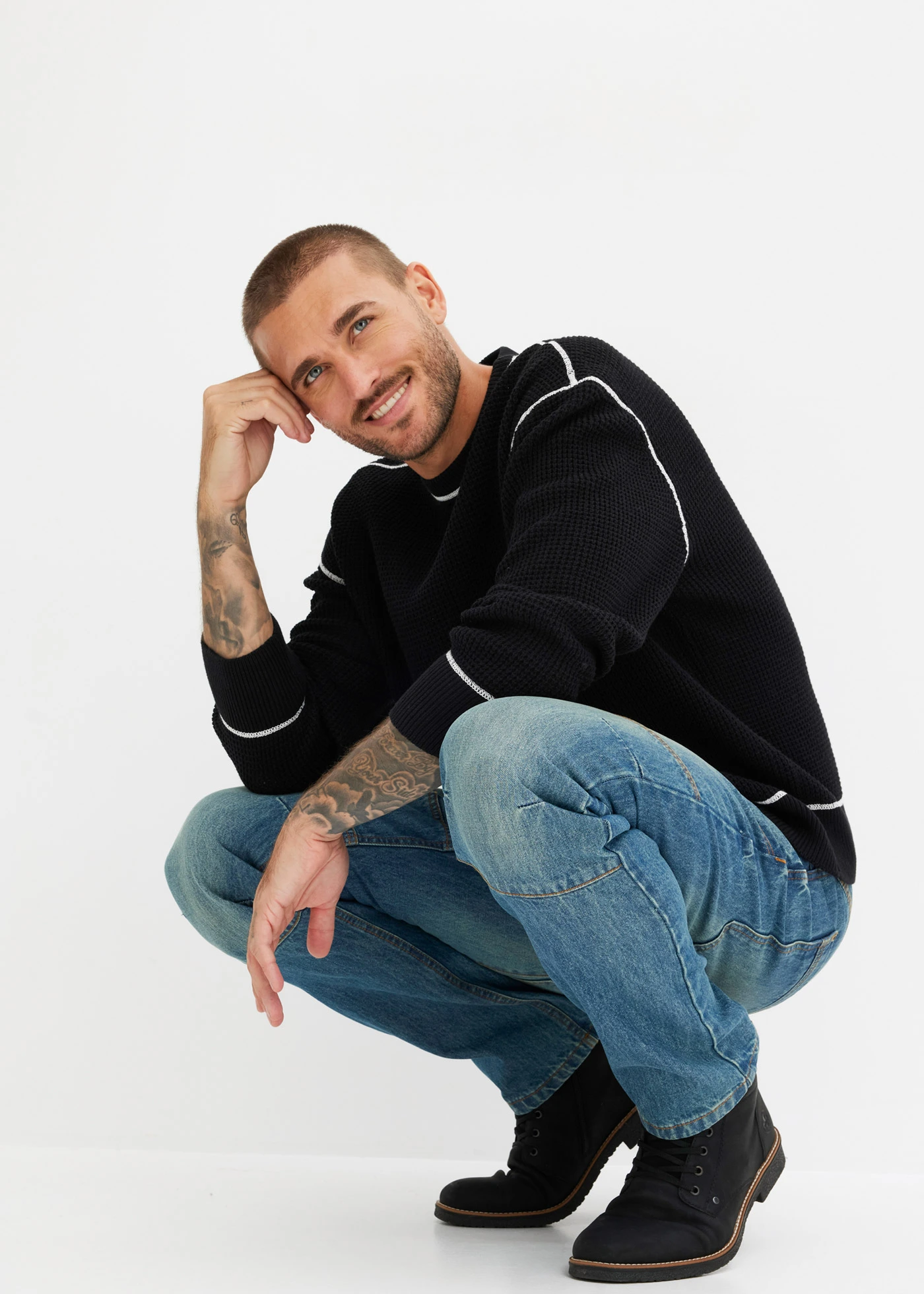 Džíny Straight • středně modrá used • bonprix obchod