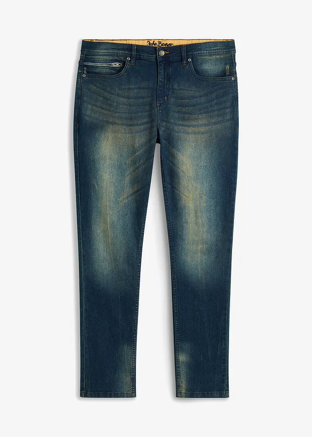 Lehké strečové džíny Slim Fit, Straight, barva: tmavě modrý denim