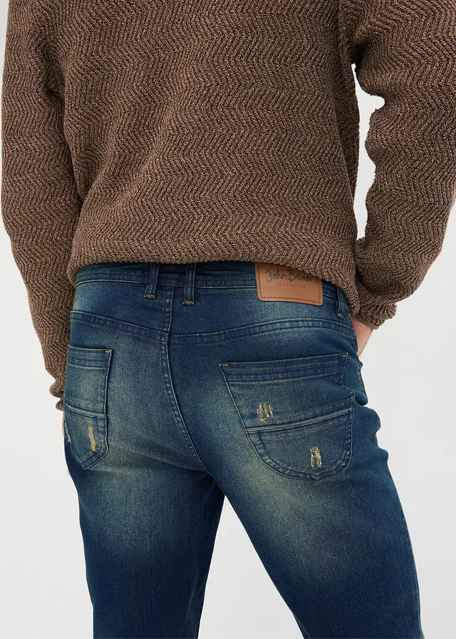 Jean slim extensible et léger, droit • bleu foncé denim • product-page.page-title-suffix