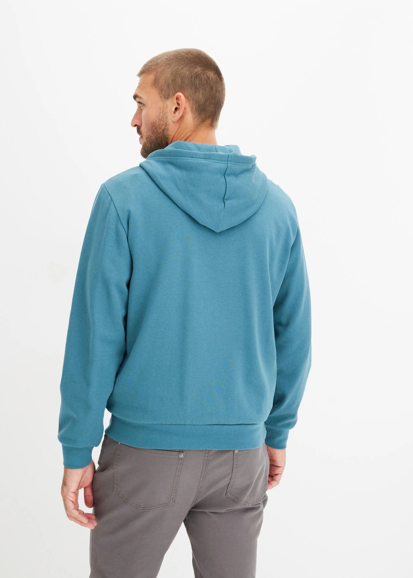 Hoodie met ritssluiting, regular fit • mat petrol • bonprix online shop