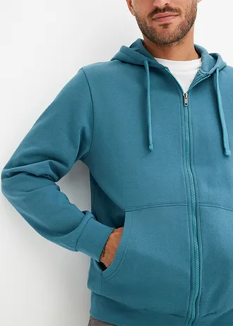 Hoodie met ritssluiting, regular fit • mat petrol • bonprix online shop