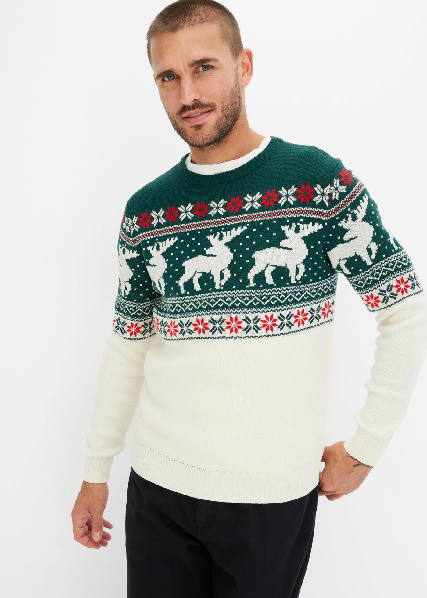 Svetr s norským vzorem • krémově bílá s norským vzorem • bonprix obchod