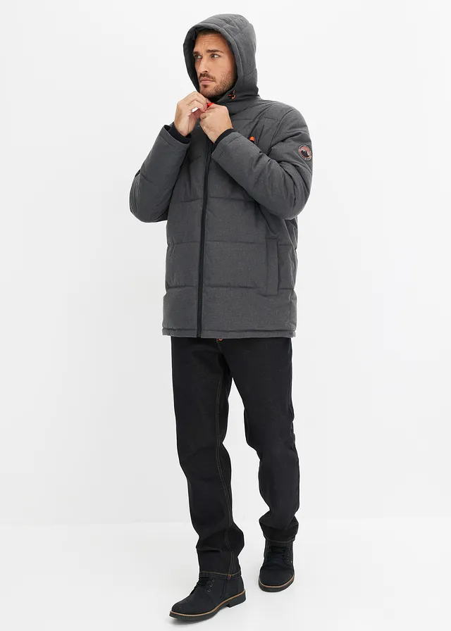 Doudoune technique, chaude et déperlante, Couleur: gris ardoise chiné