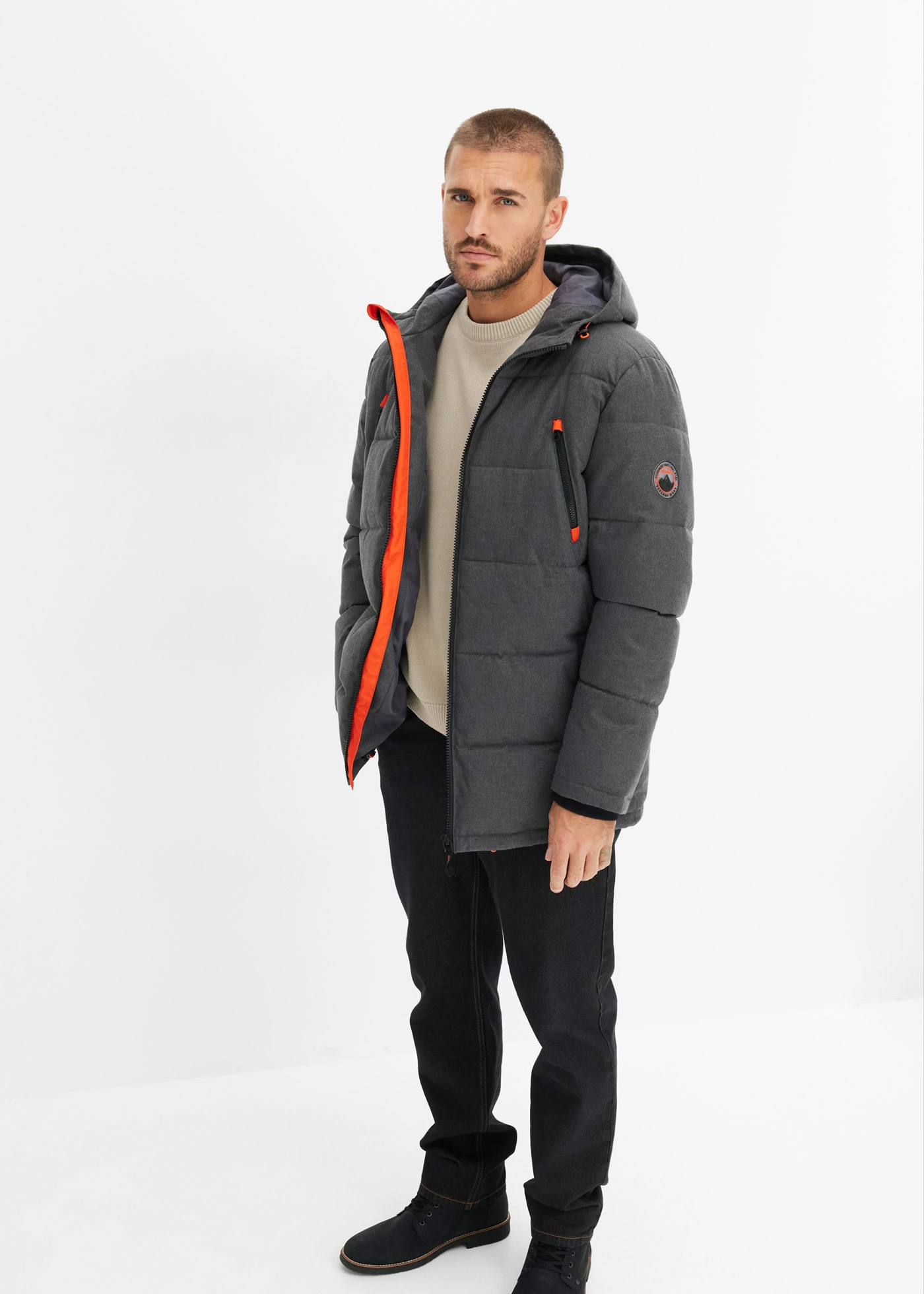 Veste technique imperméable • gris ardoise chiné • Boutique bonprix