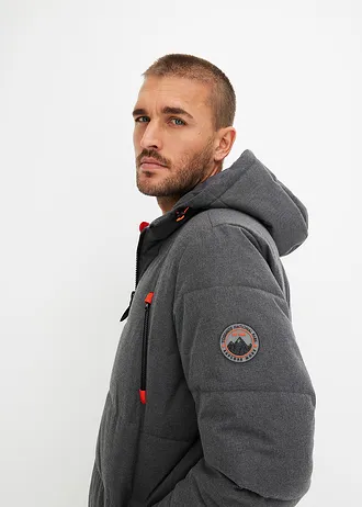 Hydrofobowa, pikowana kurtka funkcyjna na ciepłej podszewce • szary łupkowy melanż • sklep bonprix