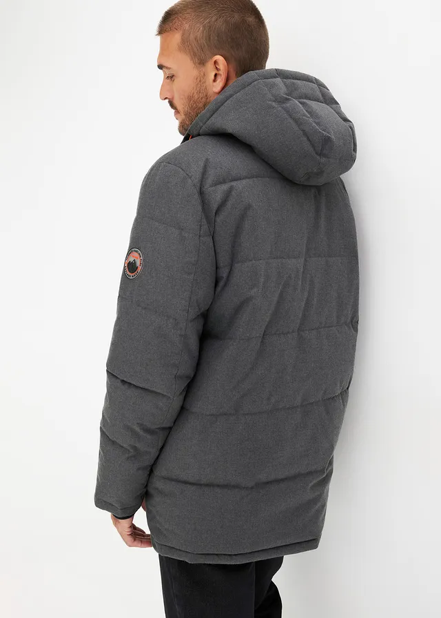 Waterdichte, gewatteerde outdoor jas, Kleur: leisteengrijs mêlee