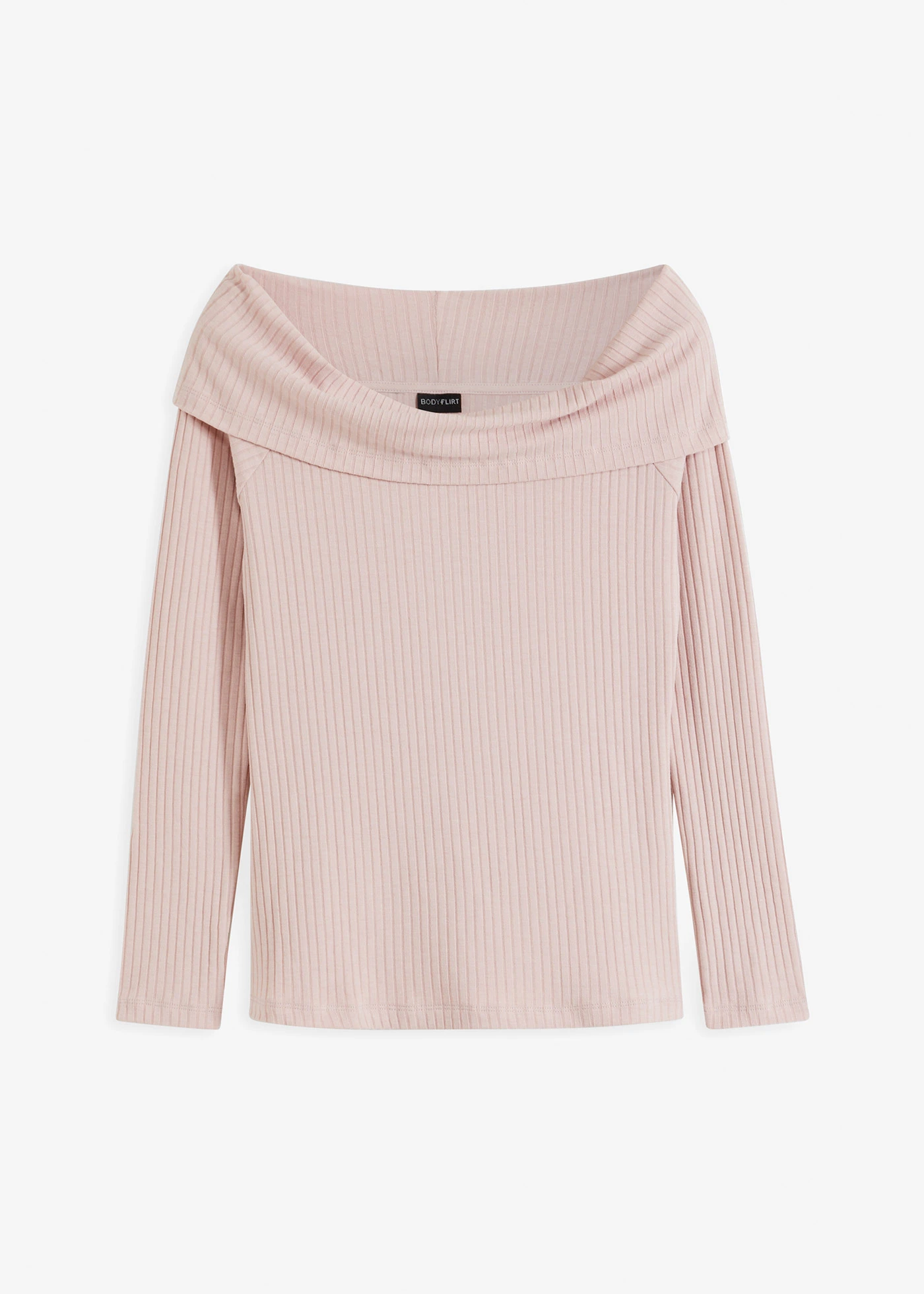 Schouderloze longsleeve • mat roze gemêleerd • bonprix online shop