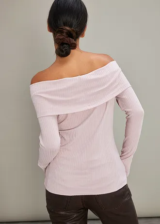 Schouderloze longsleeve • mat roze gemêleerd • bonprix online shop