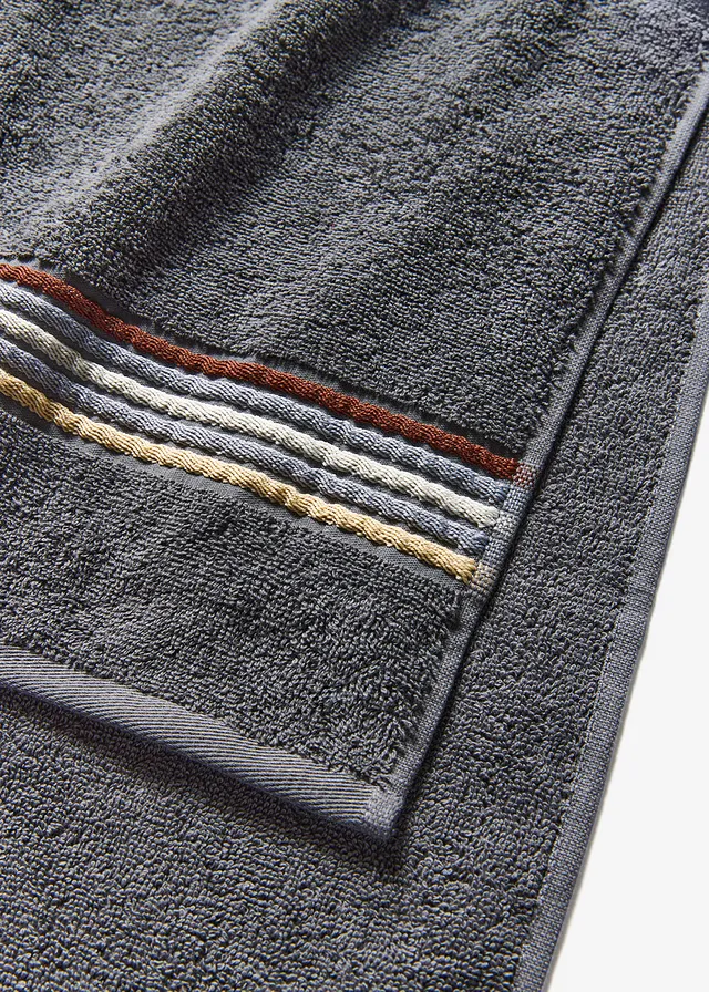 Serviette de toilette avec détails rayés • gris foncé rayé • product-page.page-title-suffix