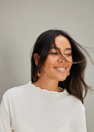 T-shirt côtelé en coton • beige naturel • Boutique bonprix