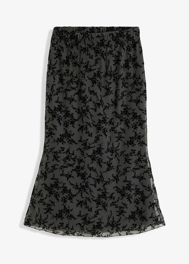 Midi sukňa zo sieťoviny