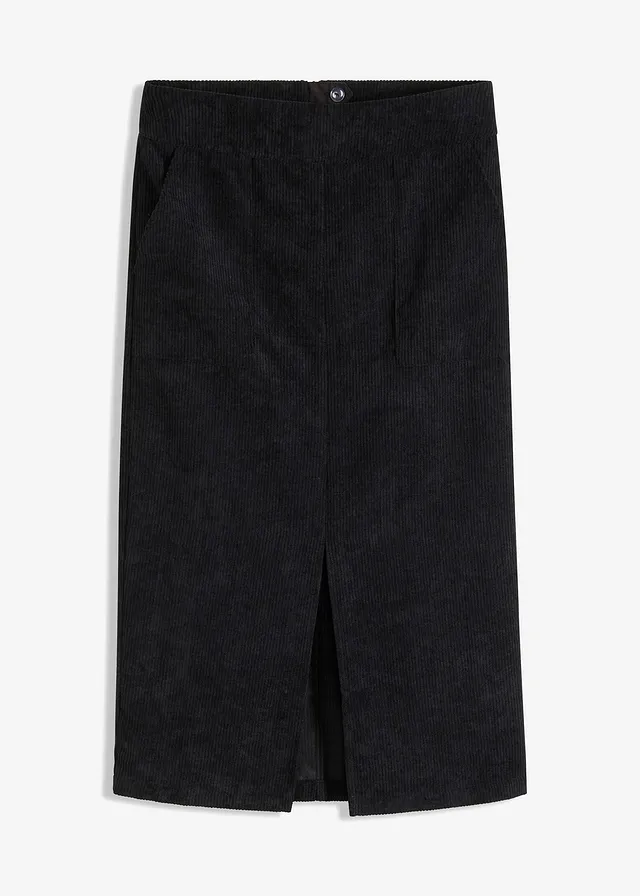 Fustă raiată cu șliț în față