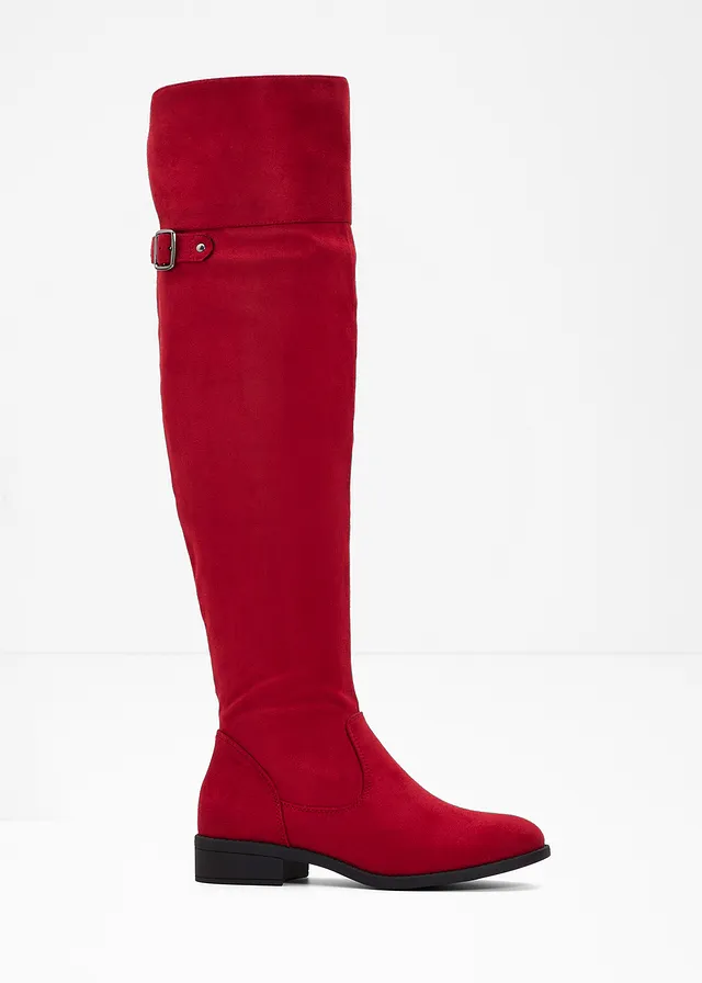 Overknee laarzen, Kleur: donkerrood