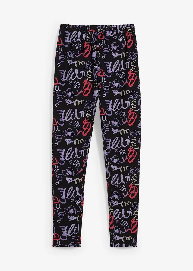 Legging chaud, Couleur: noir/bleu-violet