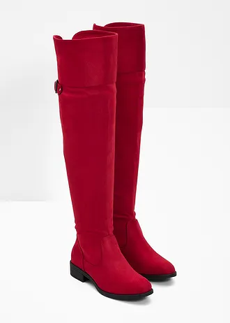 Overknee laarzen, Kleur: donkerrood