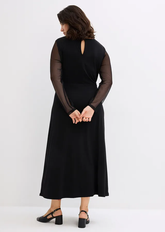Robe de soirée avec dentelle, Couleur: noir