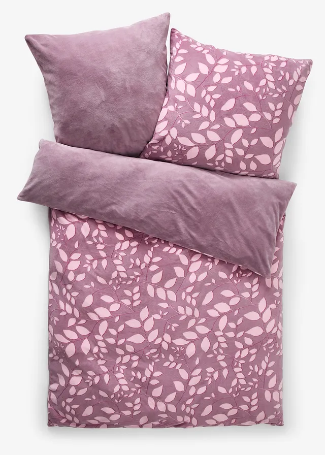 Parure de lit réversible toucher cachemire • vieux rose • Boutique bonprix