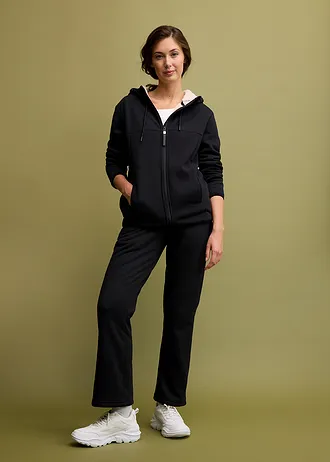 Veste polaire doublée sherpa • noir/beige sable • Boutique bonprix