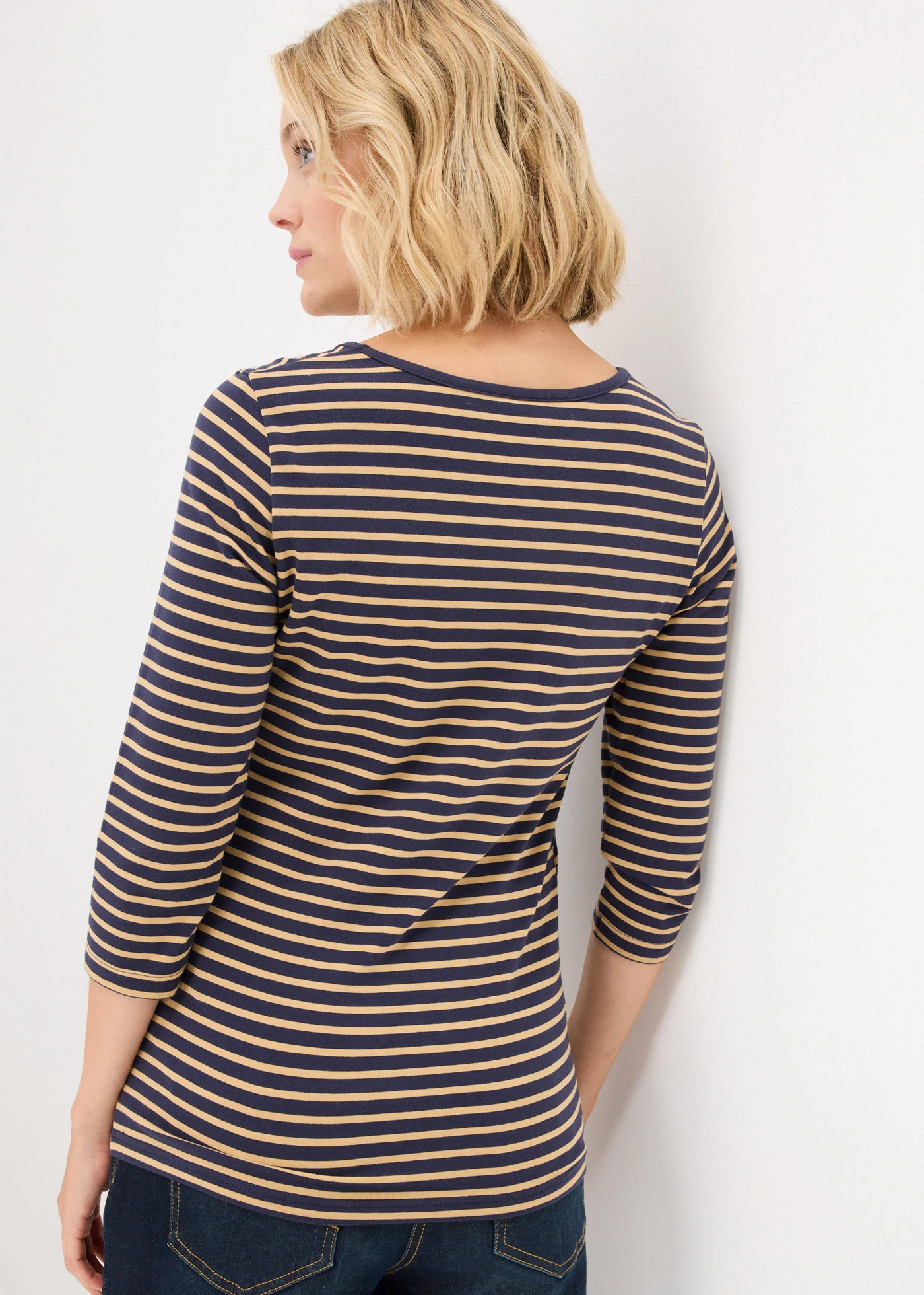 Těhotenské triko, organická bavlna (2 ks v balení) • tmavě modrá s puntíky + s proužky • bonprix obchod