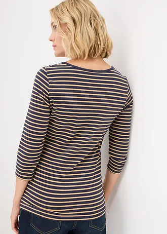 Těhotenské triko, organická bavlna (2 ks v balení) • tmavě modrá s puntíky + s proužky • bonprix obchod