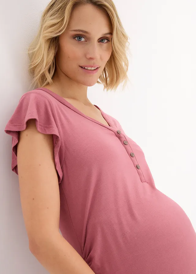 Blouse T-shirt de grossesse avec fonction allaitement avec viscose • rose prune • product-page.page-title-suffix