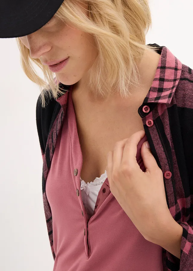 Blouse T-shirt de grossesse avec fonction allaitement avec viscose • rose prune • product-page.page-title-suffix