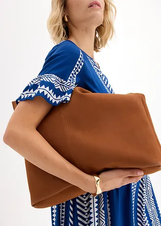 Těhotenské a kojicí šaty 2 v 1, ze splývavé viskózy • bílo-královská modrá s grafickým potiskem • bonprix obchod