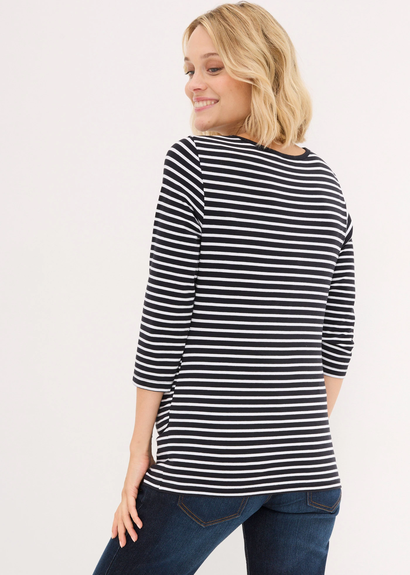 Těhotenské triko, organická bavlna (2 ks v balení) • bílá s puntíky + s proužky • bonprix obchod