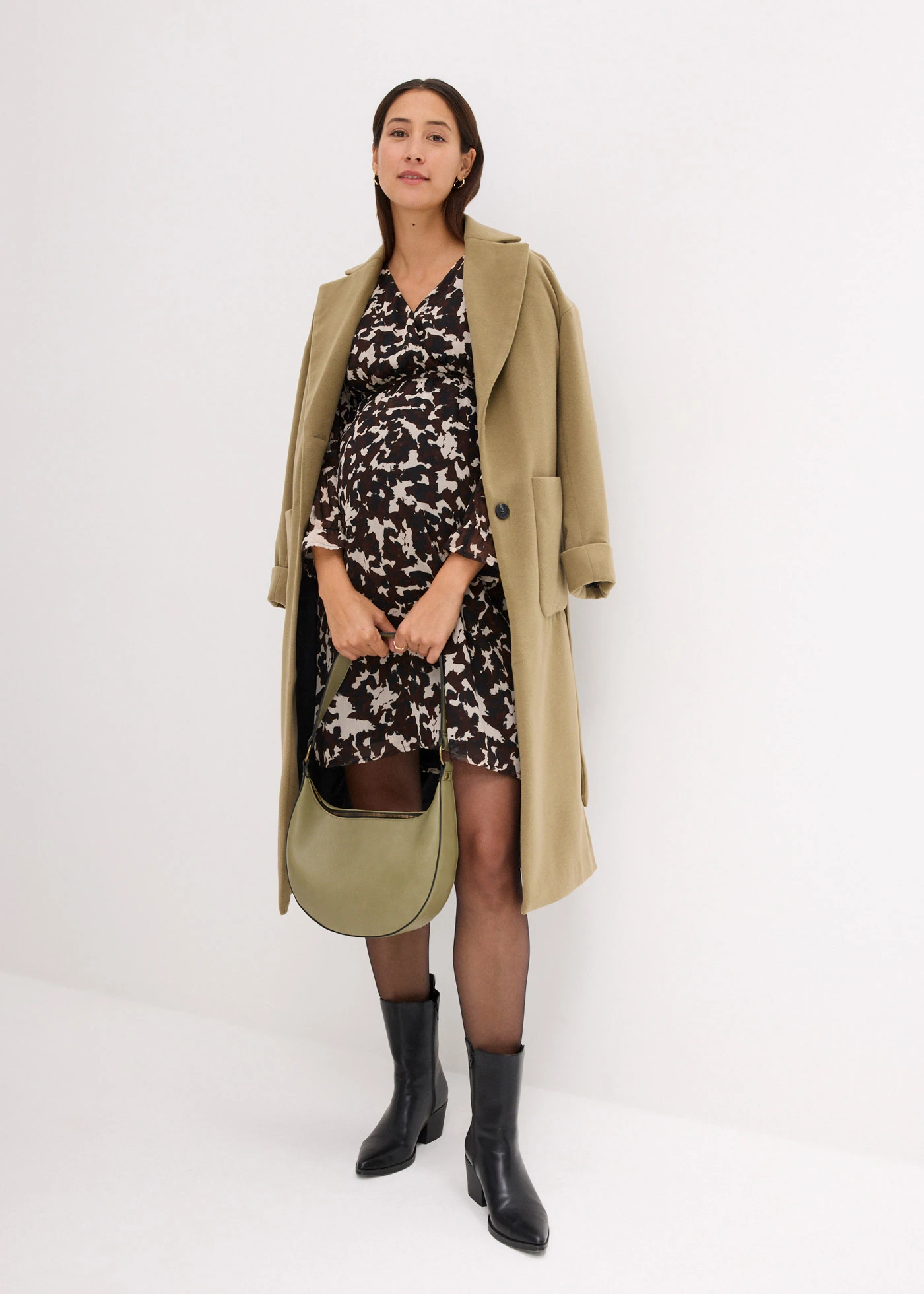 Těhotenské/kojicí šaty 2v1 • černá s grafickým potiskem • bonprix obchod