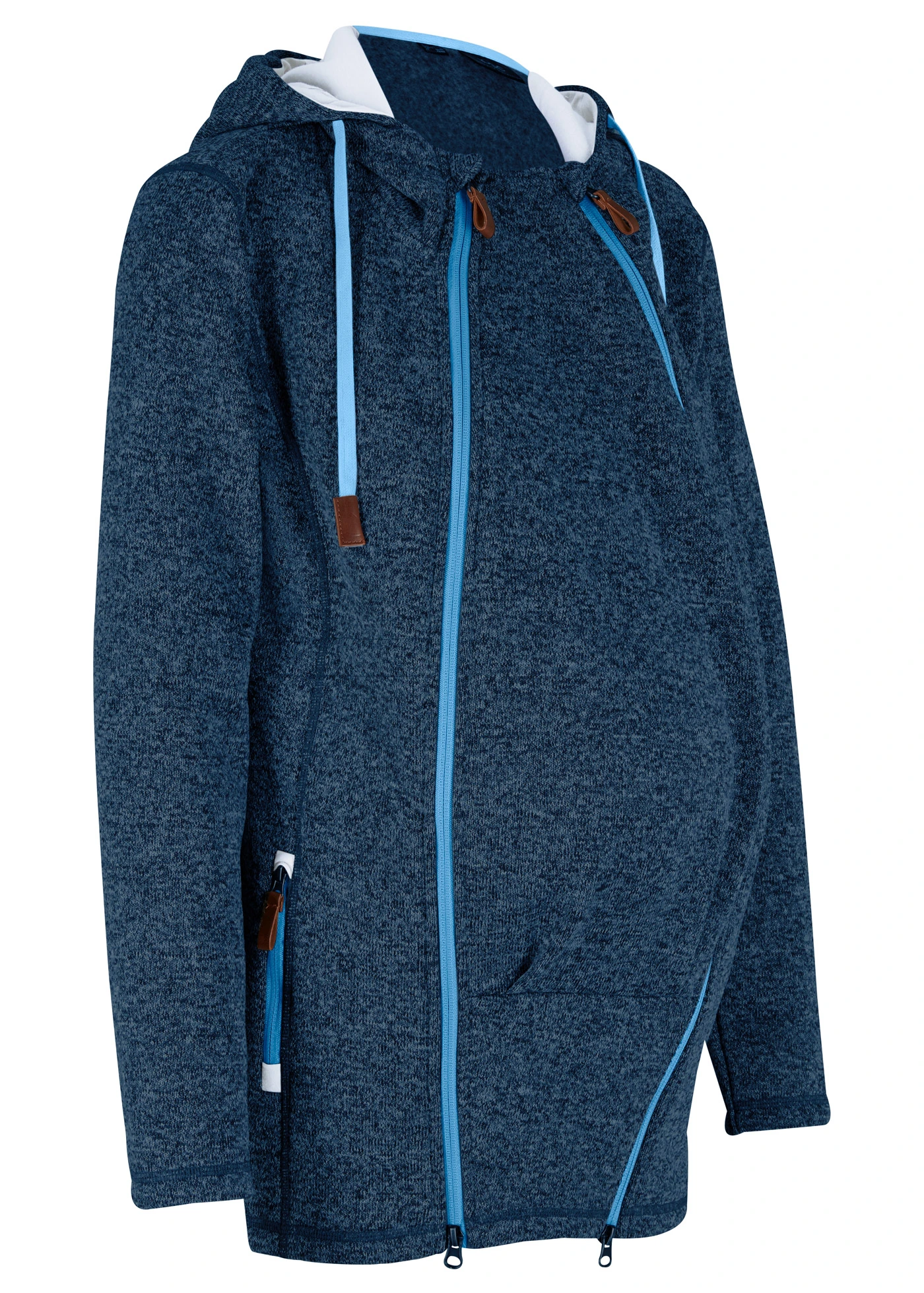 Těhotenská flísová bunda se vsadkou na nošení • tmavě modro-středně modrý melír • bonprix obchod