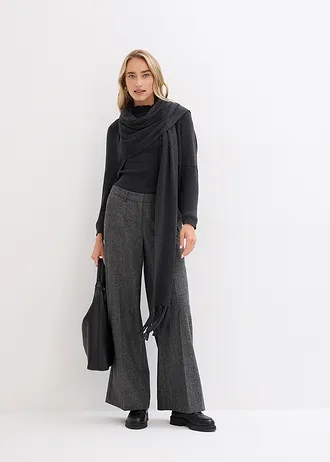 Svetr z velmi jemné merino vlny • tmavě šedý melír • bonprix obchod