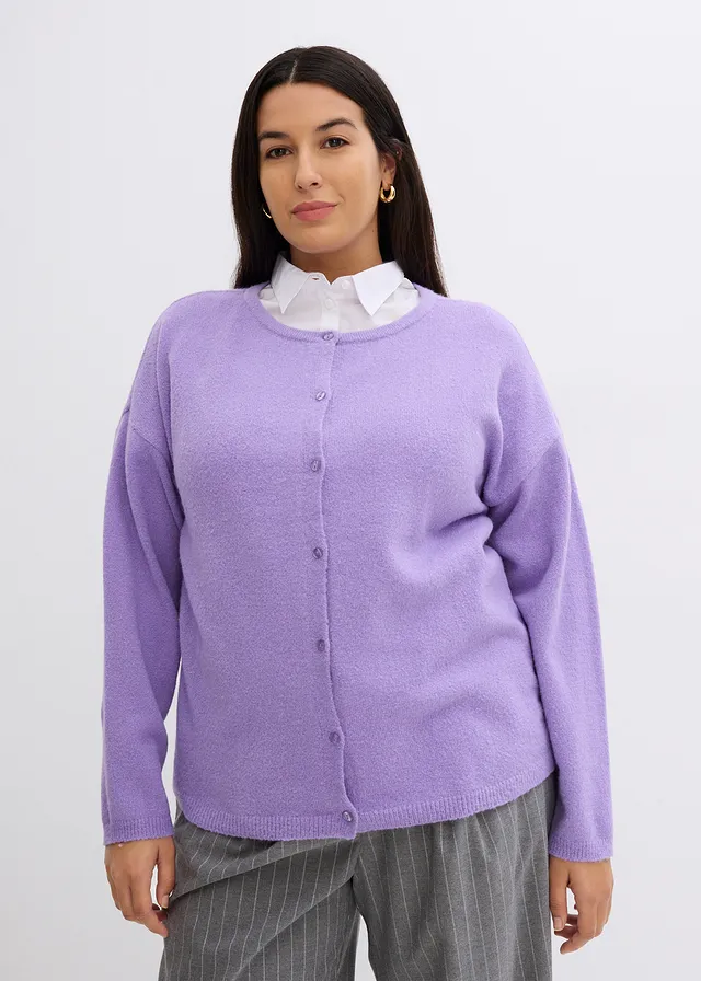 Gilet en fine maille, Couleur: violet tendre