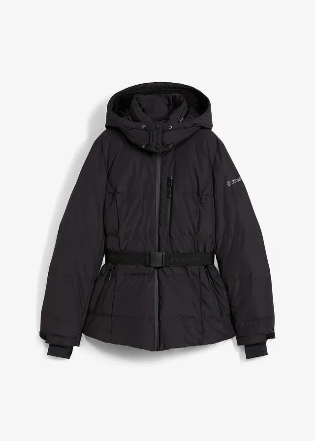 Veste de ski déperlante en duvet isolant, Couleur: noir