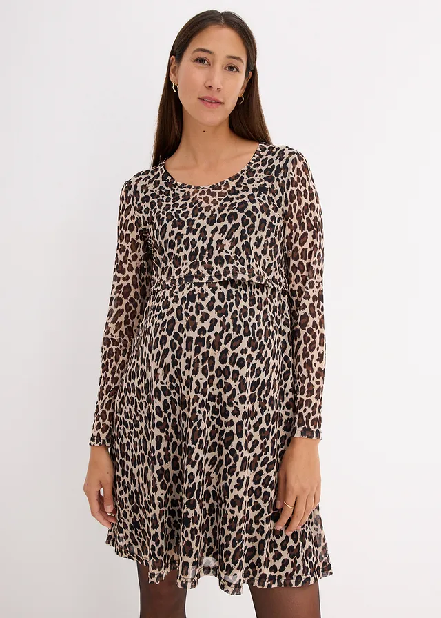 Robe 2en1 de grossesse et d'allaitement avec imprimé léopard • marron foncé imprimé léopard • product-page.page-title-suffix