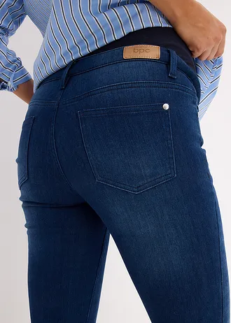 Těhotenské džíny s hřejivou vnitřní stranou, Slim Fit • tmavě modrý denim • bonprix obchod
