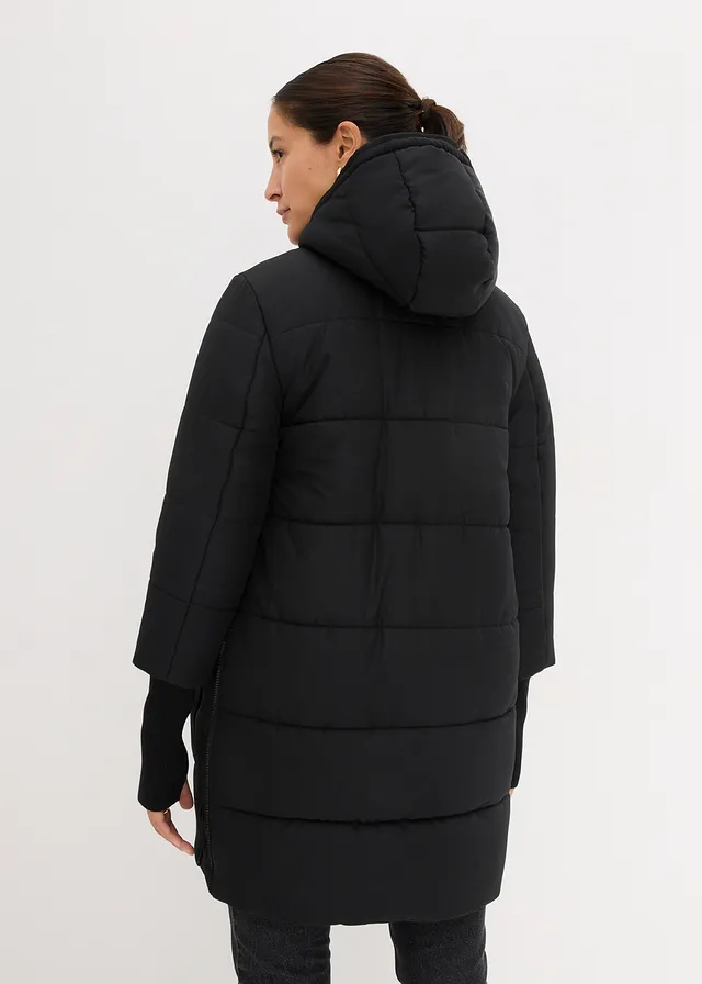 Manteau de grossesse 3-en-1 avec empiècement de portage, Couleur: noir
