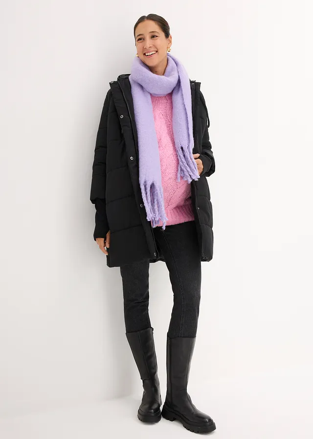 Manteau de grossesse 3-en-1 avec empiècement de portage, Couleur: noir